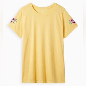 Yellow t-shirt with flowers